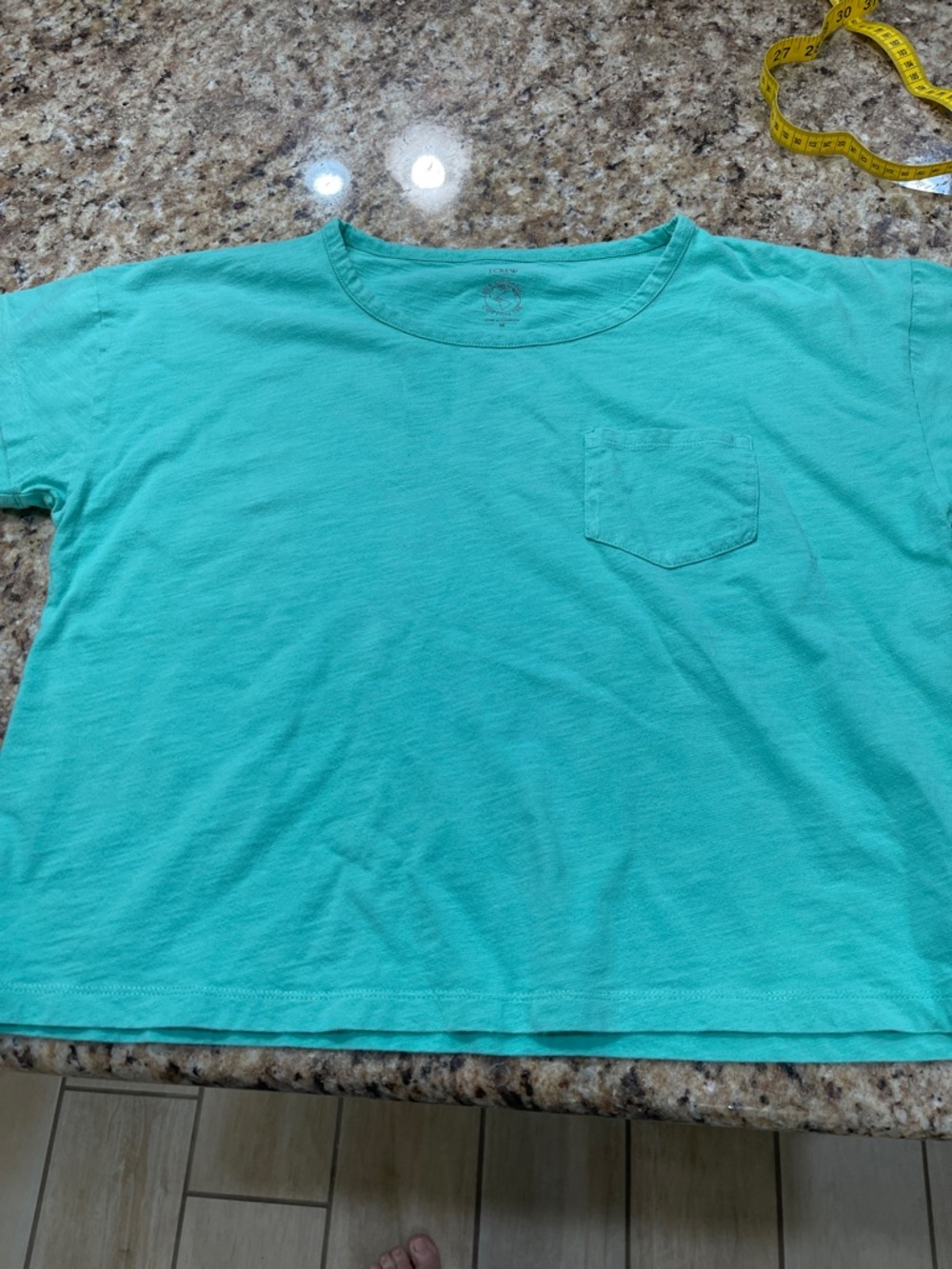 Ladies Short Sleeve Pocket Tee - green